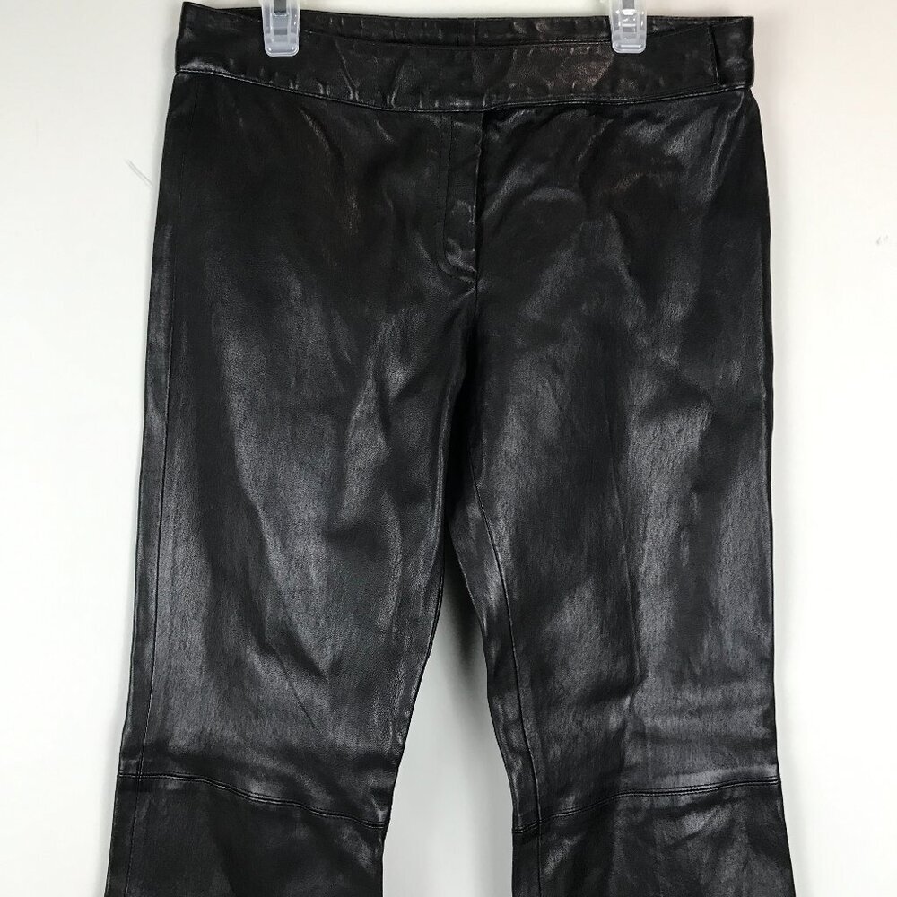 Womens Emma Black, black leather Pants Size 6